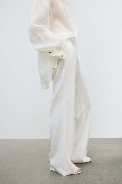 H&M Bootcut Linen-blend Trousers