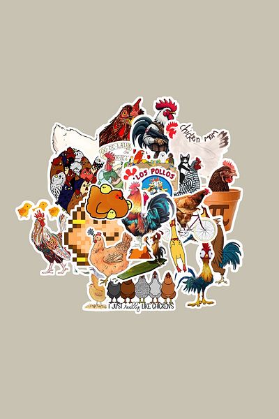 dadi ramba Chicken Sticker Pack -Bullet Journal - Agenda -Laptop Sticker Decal