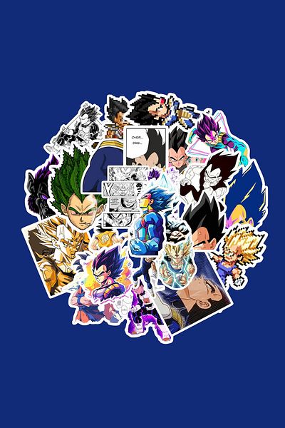 dadi ramba Vegeta Dragon Ball Sticker Pack -Bullet Journal - Agenda -Laptop Sticker Decal