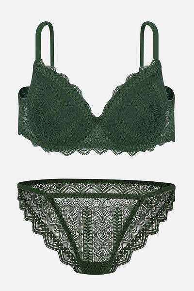 Wonna Σετ εσώρουχα Aurora Lace Bra - Χωρίς Στήριγμα Χωρίς Γέμιση - 2720 - Χακί
