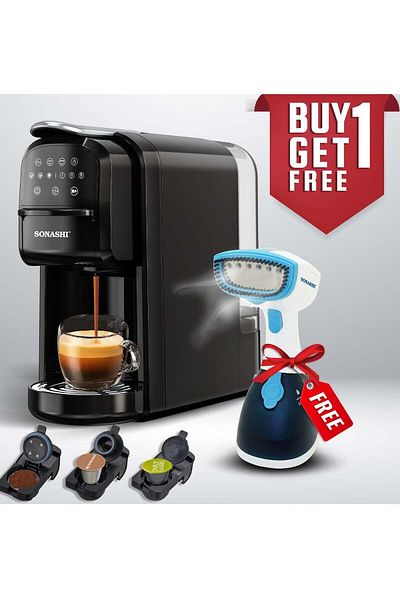 sonashi 3 in 1 Digital Multi Capsule Coffee Machine with 700ML Detachable Water Tank