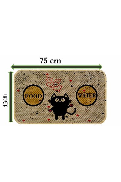 AKTUNÇ Cat Dog Food and Water Bowl - With Underpads and Scratching Features