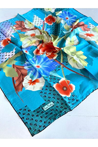 Pierre Cardin Eșarfă de mătase Sura 46044 Turcoaz Albastru Model Mixt