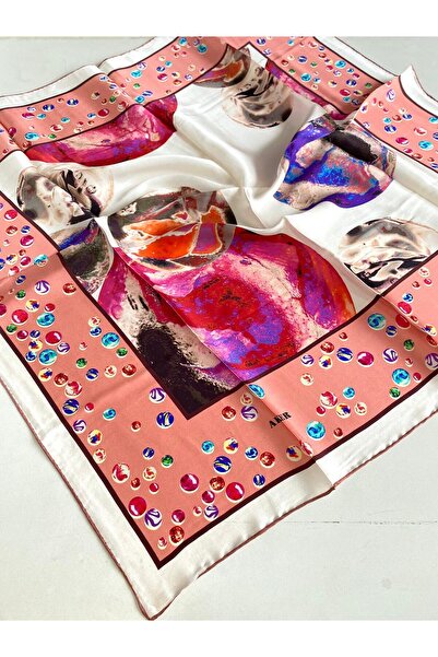 Aker سورا وشاح حريري 44585 Yavruağzı نمط مختلط