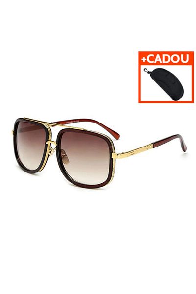 REDz Accessories Sunglasses, King Model, Men, UV400 Protection, Brown/Gold