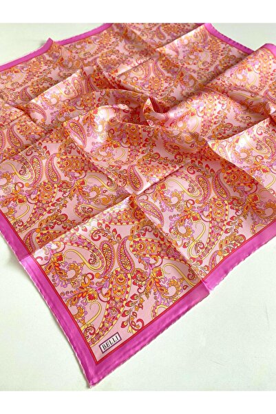 Belli Tivil İpek Eşarp 4101 - 80 Pembe Karışık Desen