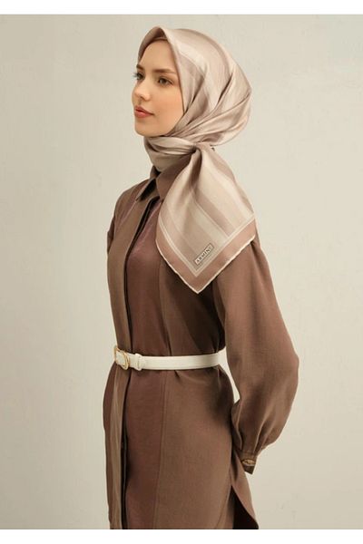 Armine Μεταξωτό κασκόλ Tivil 9327-84 Milky Brown Μικτό σχέδιο