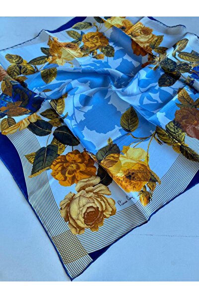 Pierre Cardin سورا وشاح حرير 44344 أزرق داكن نمط مختلط