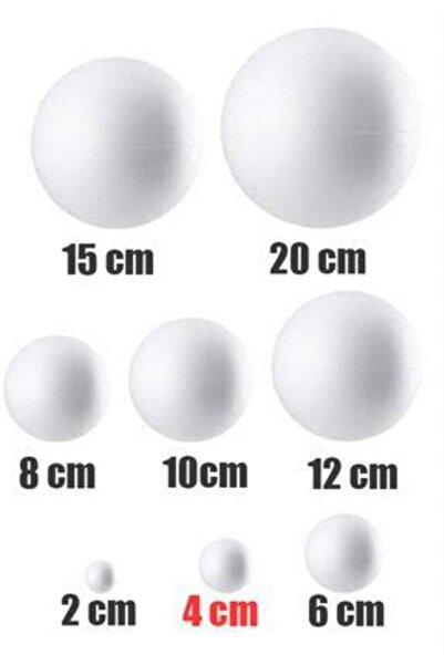 ÇİLEKHOMEAVM Strafor Top 4 CM Köpük Top Kapı Süsü Gezegen Sistemi Strafor Köp...