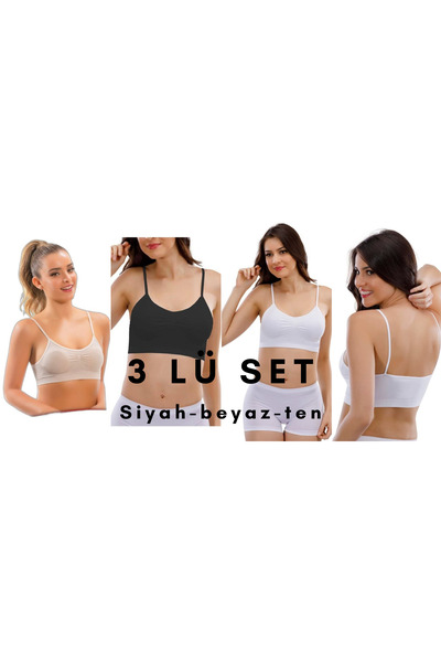 AV ANZAV 1574 Bustier bez tragova sa Tanke bretele delova (CRNO-BELA-TELO)