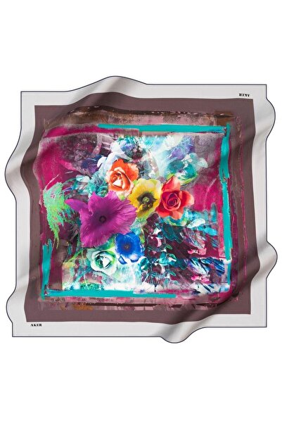 Aker Sura İpek Eşarp 42734 Yeşil Karışık Desen