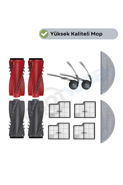 robotyedek Roborock Saros 10 Compatible Brush Hepa Filter Mop Set-10 Pieces