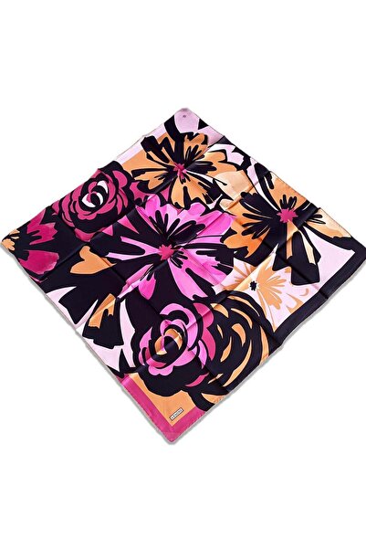 Armine Eșarfă din mătase Sura cu model mixt negru roz 9170 - 52