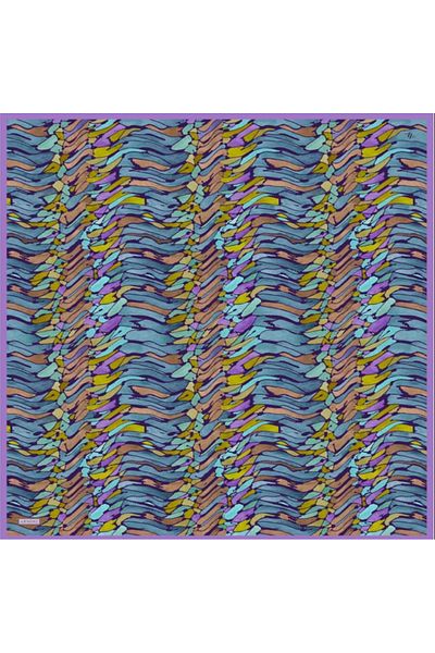 Armine Sura Silk Scarf 9335-85 Purple Mixed Pattern