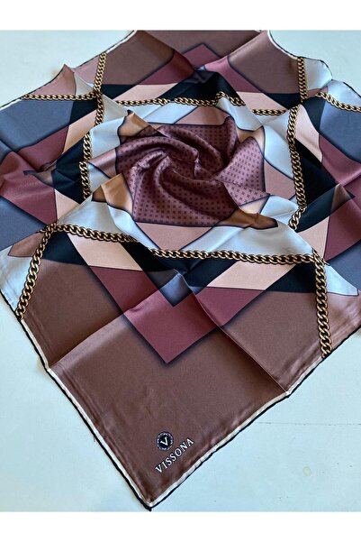 Vissona Μεταξωτό μαντήλι Tivil 17094 - 0028 - 0019 Μικτό σχέδιο μπορντό