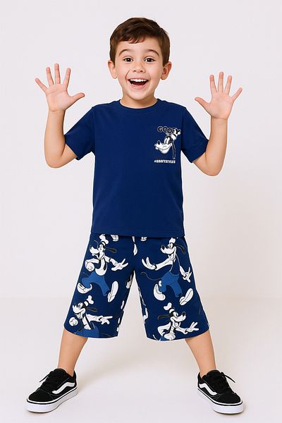 HÇM Boy's Shorts Suit Back Printed Cycling Collar F14