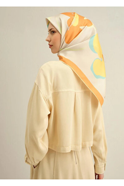 Armine Eșarfă de mătase Sura 9317-80 Model mixt portocaliu