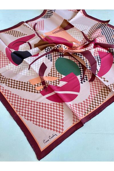 Pierre Cardin Μεταξωτό Φουλάρι Sura 46027 Μικτό Σχέδιο Δαμασκηνί