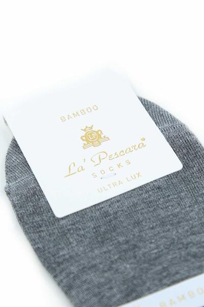 La Pescara Gray Ultra Luxury Invisible Bamboo Single Men's Socks Crp380