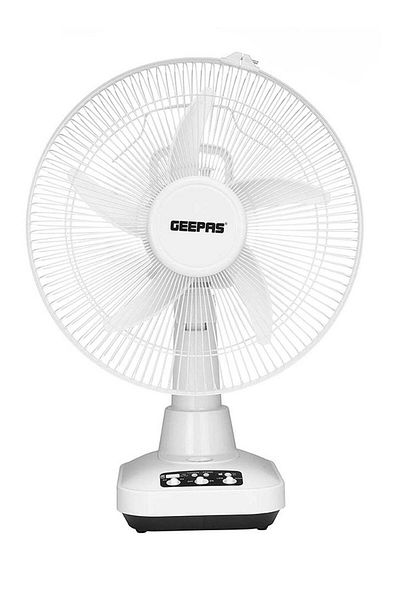 Geepas Rechargeable Fan - 2 Speed Settings with 6 Hours Continuous Working & 24 Hours LED Light | 5000mAh B