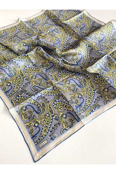 Belli Tivil Silk Scarf 4101-34 Gray Mixed Pattern