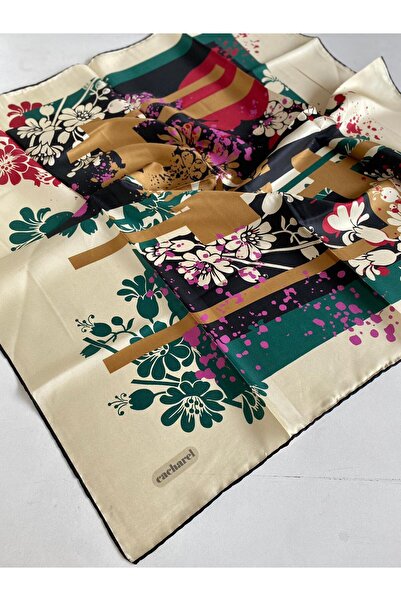 Cacharel Tivil İpek Eşarp 44414 Fil Dişi Karışık Desen