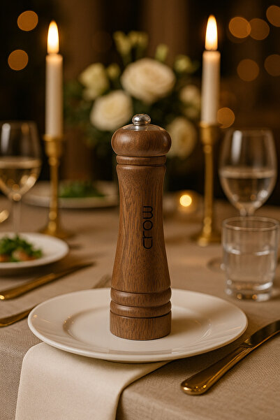 Veliday Akasya Tuzluk-Biberlik-Karabiberlik 25cm-5cm Öğütücü