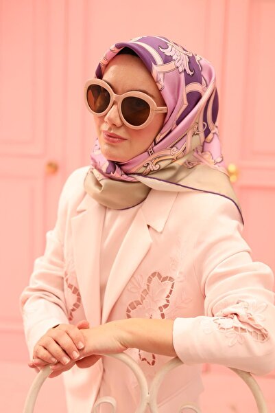 Silk Home Eșarfă de mătase Tivil IST11436-25 Violet, verde apă, verde bej, ro...