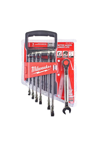 Milwaukee T4932464993 Ağır Hizmet Tipi Maxbıte™ Cırcır Kombine Anahtar Takımı 7 Parça