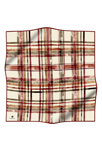 Vissona Μεταξωτό Φουλάρι Tivil 51761 - 4 - 0018 - 0037 Κρεμ Μικτό Σχέδιο