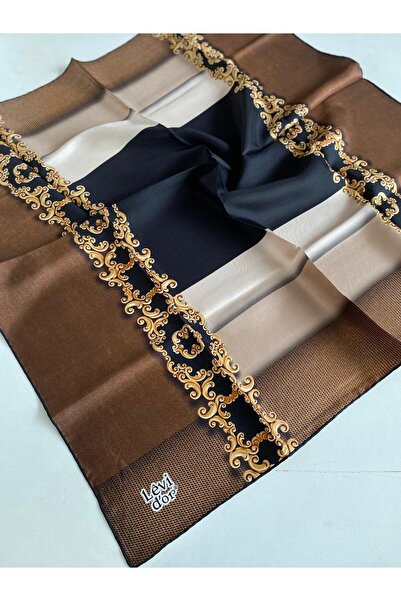 Levidor Eșarfă de mătase Tivil 43977 Maro cu model mixt