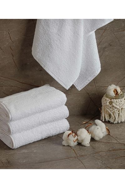 Gön Ev Tekstili White Hand Towel Hotel Towel Thick 4 Pack 100% Cotton 275 Grams 50X90 cm