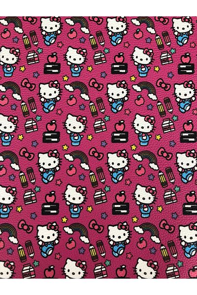 KumaşEvi Τεχνητό δέρμα με αυτοκόλλητο Hello Kitty - Κουτί, Θήκη, Πορτοφόλι, Κάλυμμα μπρελόκ |   21x30 εκ |