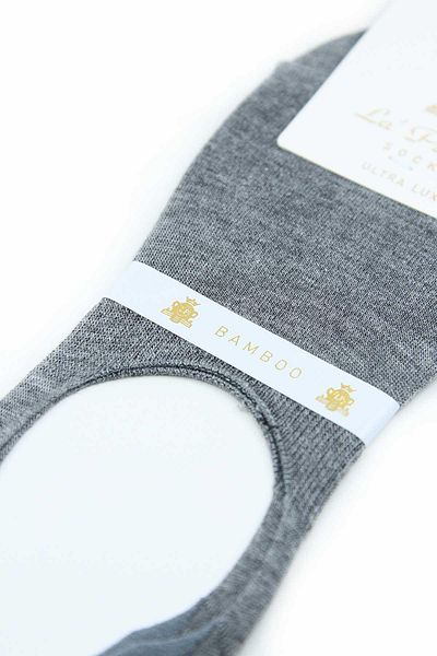 La Pescara Gray Ultra Luxury Invisible Bamboo Single Men's Socks Crp380