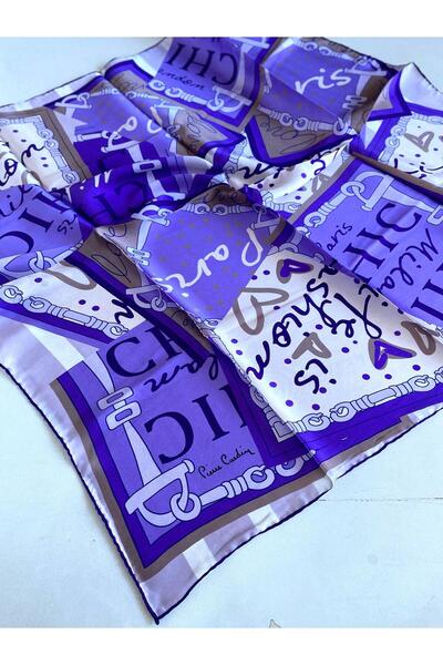 Pierre Cardin Μεταξωτό κασκόλ Sura 46035 Μωβ Μικτό σχέδιο