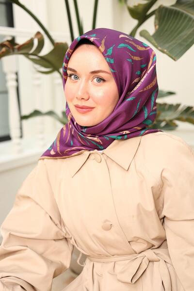 Silk Home Μεταξωτό μαντήλι Tivil IST11432-04 Plum, Mink, Cyan, Milk Coffee