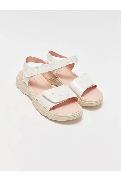 LC Waikiki Lcw Steps White Velcro Double Strap Girls Sandals