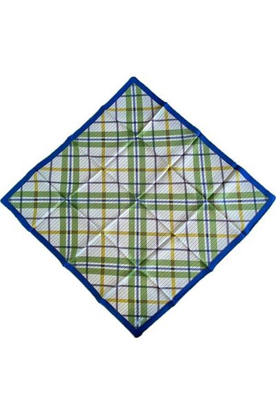 Armine Tivil Silk Scarf 9247-81 Blue Mixed Pattern