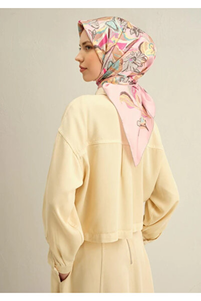 Armine Eșarfă de mătase Tivil 9332-82 Roz cu model mixt