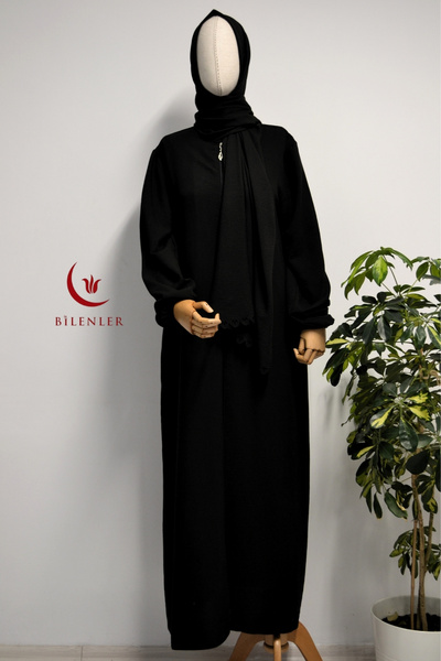 Bilenler Women's Prayer Dress / Ferace in Cotton Aerobin Fabric with Self-Wrap – Size Range 1-6