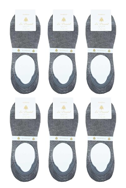 La Pescara Gray Ultra Luxury Invisible 6-Piece Bamboo Men's Socks Crp381