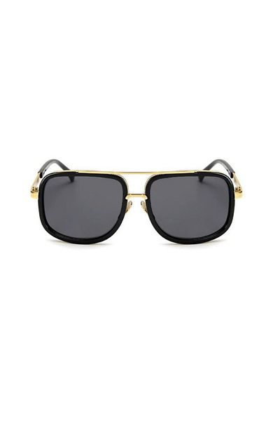 REDz Accessories Ochelari de soare, model King, pentru bărbați, protecție UV400, negru/auriu