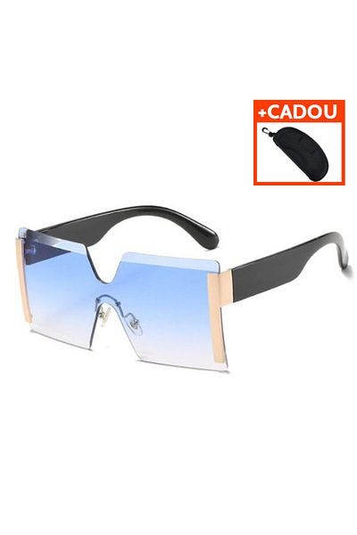 REDz Accessories Ochelari de soare, damă, mărime mare, model Royal, protecție UV400, albastru