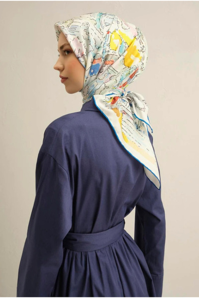 Armine Eșarfă de mătase Tivil 9349-50 Model mixt alb