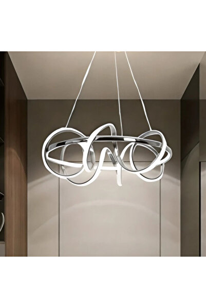 Elektroyou Flora Krom 3 Renk Ledli Modern Özel Tasarım Sarkıt Led Avize