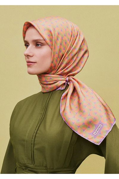 Armine Sura Silk Scarf 9321-33 Lilac Mixed Pattern