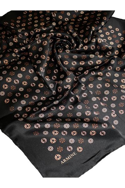 Armine Nostalgia Sura Silk Scarf 7926-09 Μαύρο Μικτό Μοτίβο