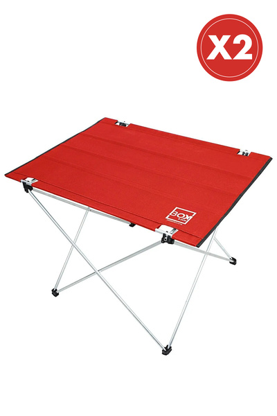 Box&Box Katlanabilir Kumaş Kamp Ve Piknik Masası, Kırmızı, Geniş Model, 73 X ...