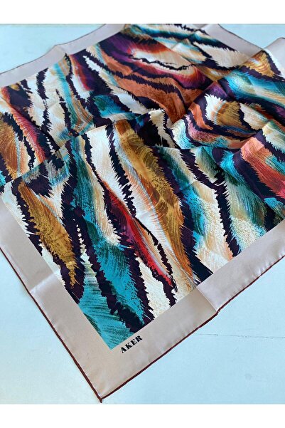 Aker Tivil İpek Eşarp 43905 Bej Karışık Desen