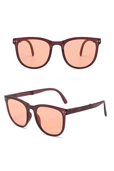 REDz Accessories Foldable Sunglasses, Fold Vision, UV400 Protection, Oval Lens, Brown-Pink